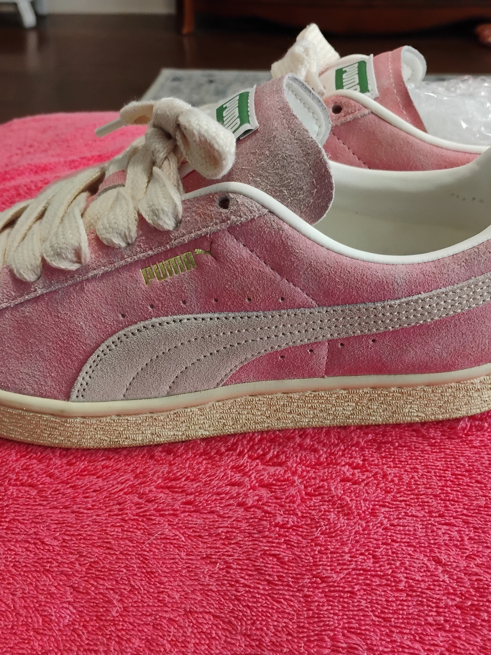 Puma Suede Classic Pink  Sneakers Mens Size 9 Women's Size 10.5 Lace Up Sneakers - Picture 8 of 13